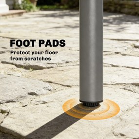 Outsunny Stół ogrodowy 165 x 80 cm dla 6 osób z metalowym blatem, stalowa rama, prostokątny | Aosom PL