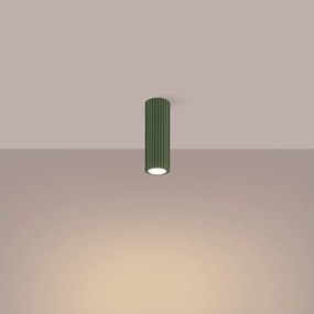 Lampa sufitowa minimalistyczny Gloow, aluminium - 1 źródło światła 3000K - L.6.5 x H.20 cm - zielony oliwkowy
