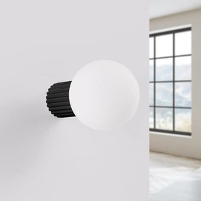 Kinkiet HALO czarny IP44 ryflowany SOLLUX  LIGHTING