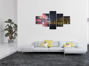 Obraz fajerwerków w Singapurze (125x70 cm)