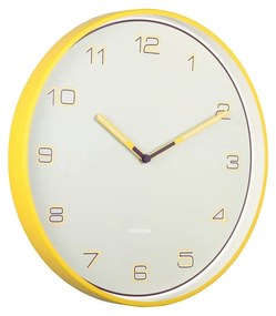 Karlsson 6013BY designerski zegar ścienny żółty, średnica  40 cm
