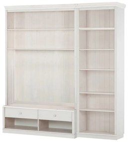Biały zestaw pod TV z litego drewna sosnowego 214x223 cm Anita – Støraa