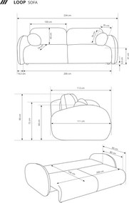 Sofa LOOP z funkcja spania i pojemnikiem SZARY RAVEN 06