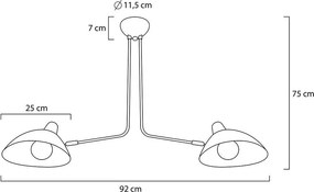 Lampa wisząca z kloszami z aluminium Raven 2