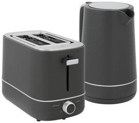 HOMCOM Zestaw czajnik 1,7 L i toster z 6 poziomami brązowienia, Szary