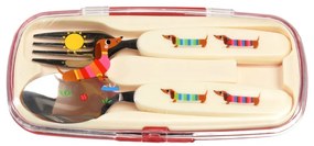 Sztućce dla dzieci ze stali nierdzewnej 2 szt. Sausage Dog – Rex London