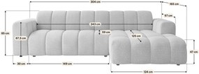 Masseno Narożnik SETIA Lewostronny L-Kształtny, Nowoczesna Sofa narożna, Tkanina Strukturalna - Brązowy, ARAGON 26