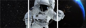 Obraz - Astronauta w kosmosie (z zegarem) (90x30 cm)
