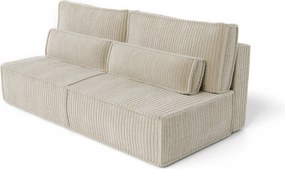Masseno Sofa LINO z funkcją spania i pojemnikiem na pościel, Rozkładana sofa - Kremowy, TILIA 03