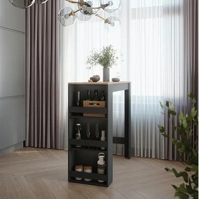 Stół barowy antracyt/złoty dąb 45x110x106 repose