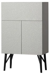 Jasnoszara szafka na wino z litego drewna mango 90x146 cm Carved – BePureHome