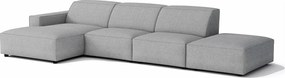 Narożnik modułowy Cursal C lewy z pufą – sofa narożna 341 x 166 x 70 cm, szary Raven 7, nowoczesny design