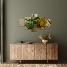Obraz - Żółte róże w stylu vintage (125x70 cm)