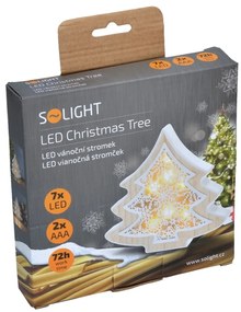 Solight 1V45-T Bożonarodzeniowa choinka drewniana, ciepły biały, 6 LED