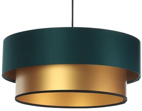 Złoto-zielona lampa wisząca glamour z abażurem - S417-Melux