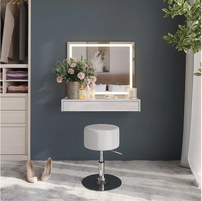 Stół do toalety biały/biały wysoki połysk 120x50.1x76 sherry