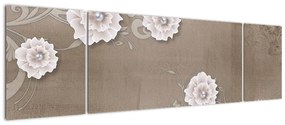 Obraz - Draperie z kwiatami (170x50 cm)