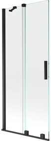 Mexen Velar parawan nawannowy 2-skrzydłowy rozsuwany 80 x 150 cm, transparent, czarny - 896-080-000-01-70