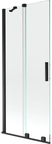 Mexen Velar parawan nawannowy 2-skrzydłowy rozsuwany 80 x 150 cm, transparent, czarny - 896-080-000-01-70