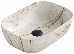 Mexen Rita umywalka nablatowa 45 x 32 cm, beżowa kamień - 21084592