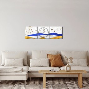 Obraz - Złote Góry (z zegarem) (90x30 cm)