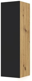 Modułowy regał podwieszany dąb artisan + czarny - Herria 3X