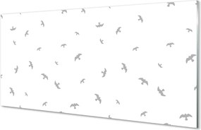 Szkło do Kuchni na Ścianę Subtelne Szare Ptaki