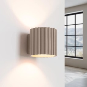 Kinkiet AURA taupe G9 ryflowany SOLLUX  LIGHTING
