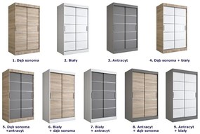 Przesuwna szafa 120 dąb sonoma + antracyt - Livia 3X