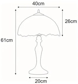 Lampa stołowa z ozdobnym kloszem - S996-Vanta