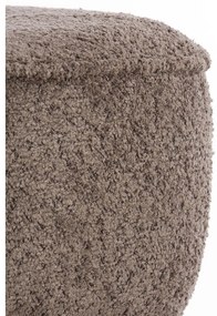 Brązowy puf z materiału bouclé Leyla – Light &amp; Living