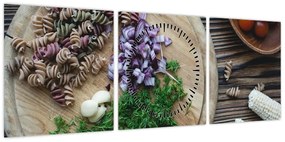 Obraz - Z deski kuchennej (z zegarem) (90x30 cm)