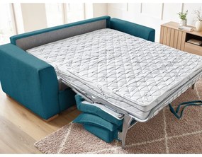 Niebieska sztruksowa rozkładana sofa 225 cm Augustin – Bobochic Paris