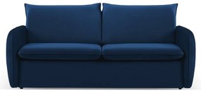 Ciemnoniebieska aksamitna rozkładana sofa 194 cm Vienna – Cosmopolitan Design