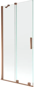 Mexen Velar parawan nawannowy 2-skrzydłowy rozsuwany 90 x 150 cm, transparent, różowe złoto - 896-090-000-01-60
