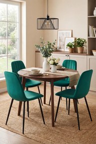 Zestaw 2 zielonych krzeseł tapicerowanych welurem K8-D29