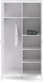 Elegancka szafa ubraniowa na nóżkach Madrid 2D biały mat