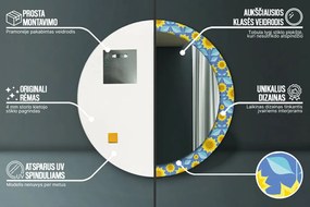 Geometryczne słoneczniki Lustro dekoracyjne okrągłe