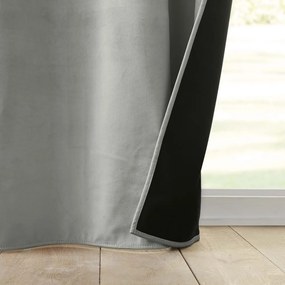 Szara aksamitna zasłona termiczna 140x260 cm Polarchic – douceur d'intérieur