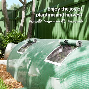 Outsunny Szklarnia Foliowa, odporna na warunki pogodowe, UV-odporna, Tunnel, 300 cm x 80 cm x 45 cm, Zielona