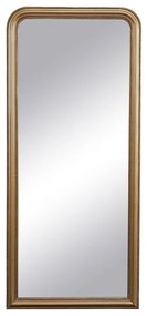 Lustro z drewna paulownia w stylu vintage - szer. 80 x wys. 180 cm - Złocenie z efektem mosiądzu - HELOISE