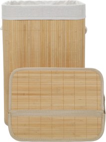 Bambusowy kosz na pranie z pokrywą LUVA, 80 l