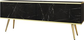 Szafka RTV wisząca VENEZIA 135 cm do Salonu pod Telewizor - Czarny