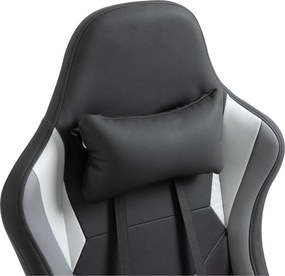 Vinsetto Ergonomiczne krzesło gamingowe z podnóżkiem krzesło biurowe do biurka czarne | Aosom PL