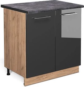 Szafki kuchenne antracyt wysoki połysk 80x60x82 fame-line