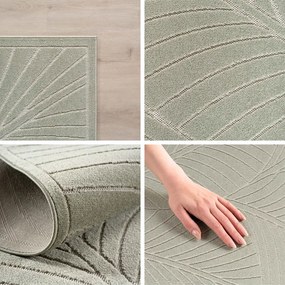 Dywan uniwersalny Nova 3D Listki oliwkowy 80 cm x 250 cm