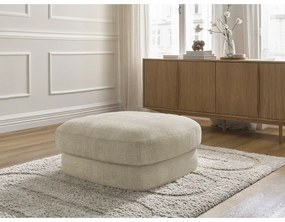 Beżowy podnóżek z tkaniny szenilowej Leonore – Bobochic Paris