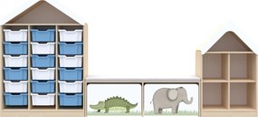 Zestaw mebli do przedszkola i żłobka, z pojemnikami Blox Nature 7