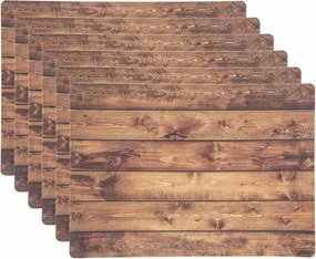 Orion Podkładki UH 43 x 30 cm ciemne drewno, zestaw 6 sztuk