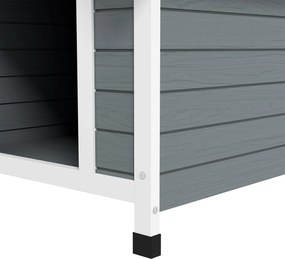 PawHut Buda dla psa, odporna na warunki atmosferyczne, z wyjmowaną podłogą, drewno świerkowe, 75x88x82 cm, Szary/Czarny